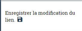 Enregistrer la modification du lien